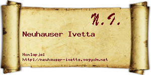 Neuhauser Ivetta névjegykártya